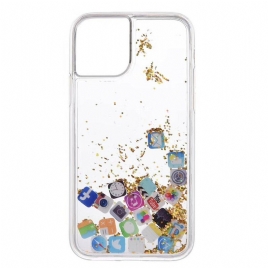 Deksel Til iPhone 11 Pro Glitter App-ikoner