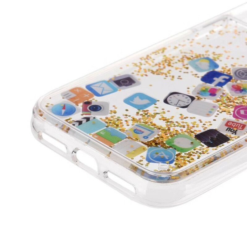 Deksel Til iPhone 11 Pro Glitter App-ikoner