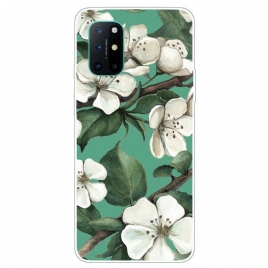Deksel Til OnePlus 8T Hvite Malte Blomster