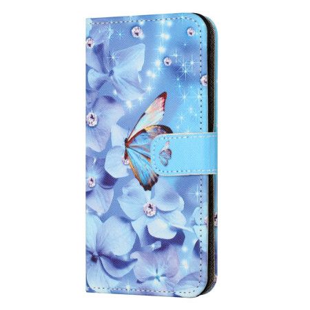 Folio Deksel Honor 200 Lite Diamantsommerfugler Med Stropp