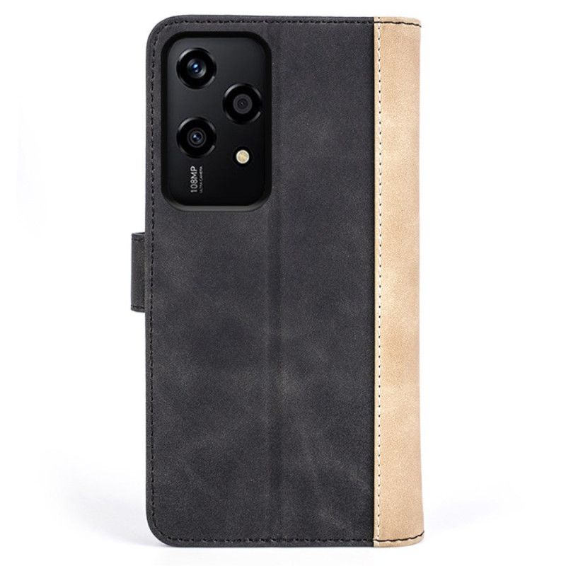 Lærdeksel Folio Deksel Honor 200 Lite Mobildeksel Tofarget Design