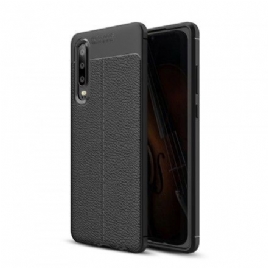 Deksel Til Huawei P30 Dobbel Linje Litchi Skinneffekt