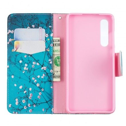 Folio Deksel Til Huawei P30 Blomstrende Tre