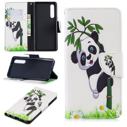 Folio Deksel Til Huawei P30 Panda På Bambus