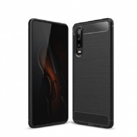 Mobildeksel Til Huawei P30 Børstet Karbonfiber