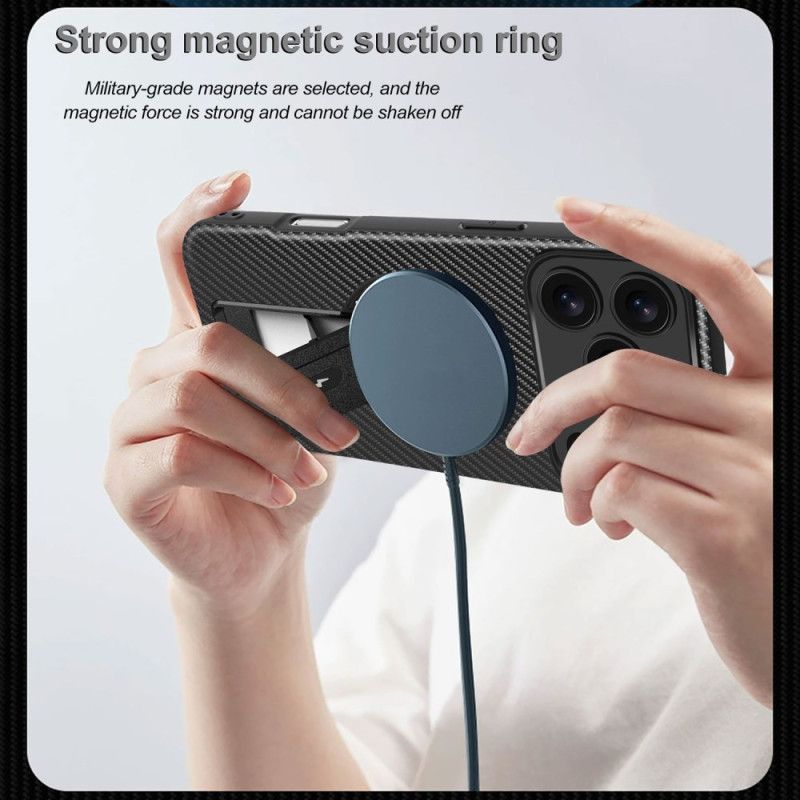 Deksel iPhone 17 Pro Max Mobildeksel Karbonfibertekstur Med Støtte