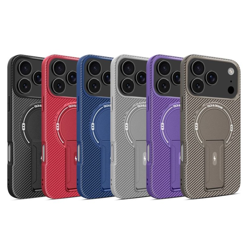 Deksel iPhone 17 Pro Max Mobildeksel Karbonfibertekstur Med Støtte