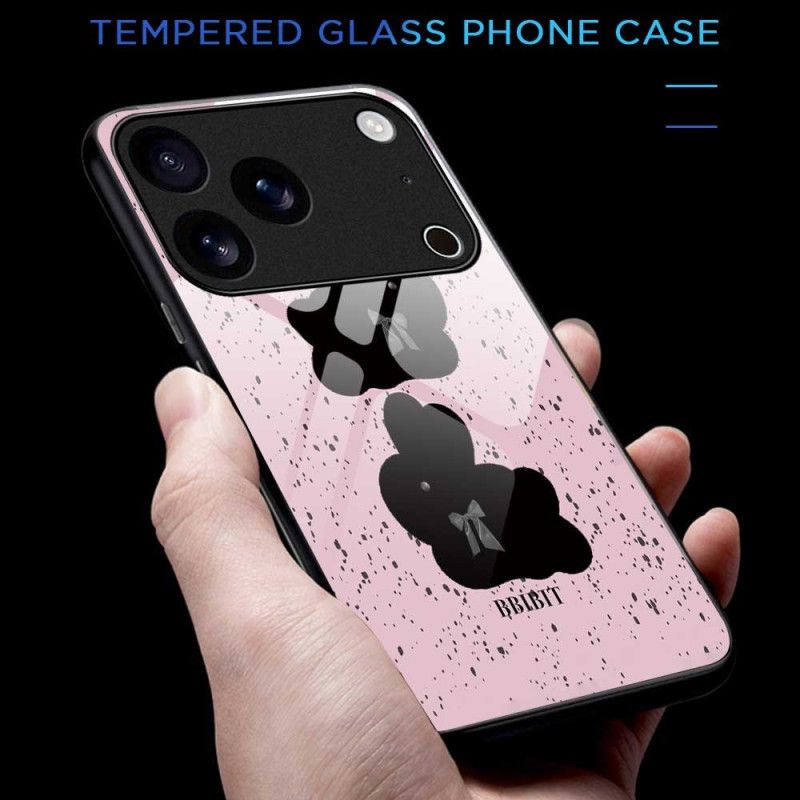 Deksel iPhone 17 Pro Max Rosa Og Svart Herdet Glass Beskyttelse Deksel