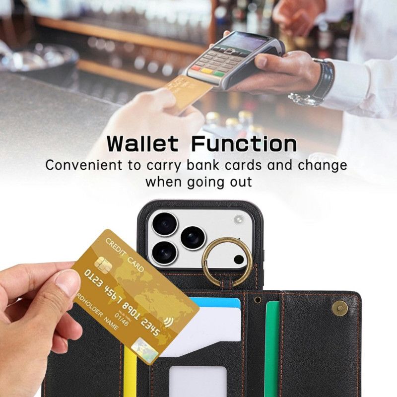 Deksel Til iPhone 17 Pro Max Lommebok Og Skulderstropp