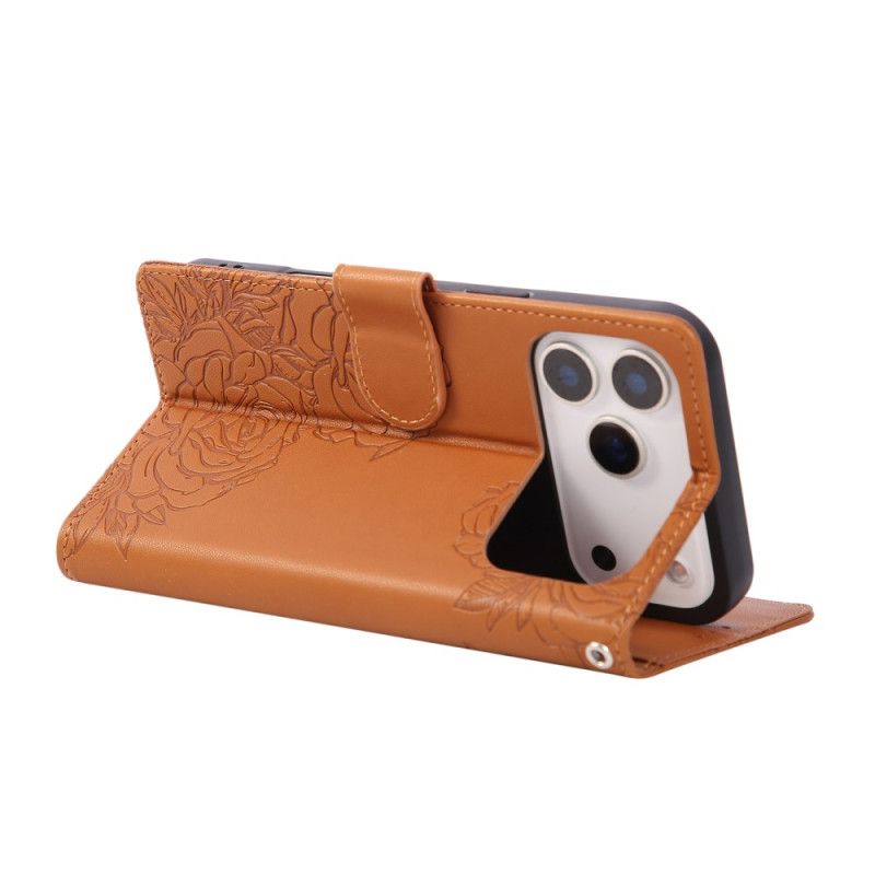 Folio Deksel iPhone 17 Pro Max Blomstertrykk