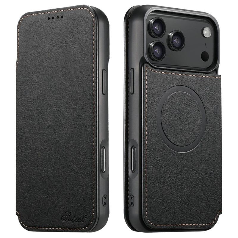 Folio Deksel Lær iPhone 17 Pro Max Magsafe-kompatibel Suteni