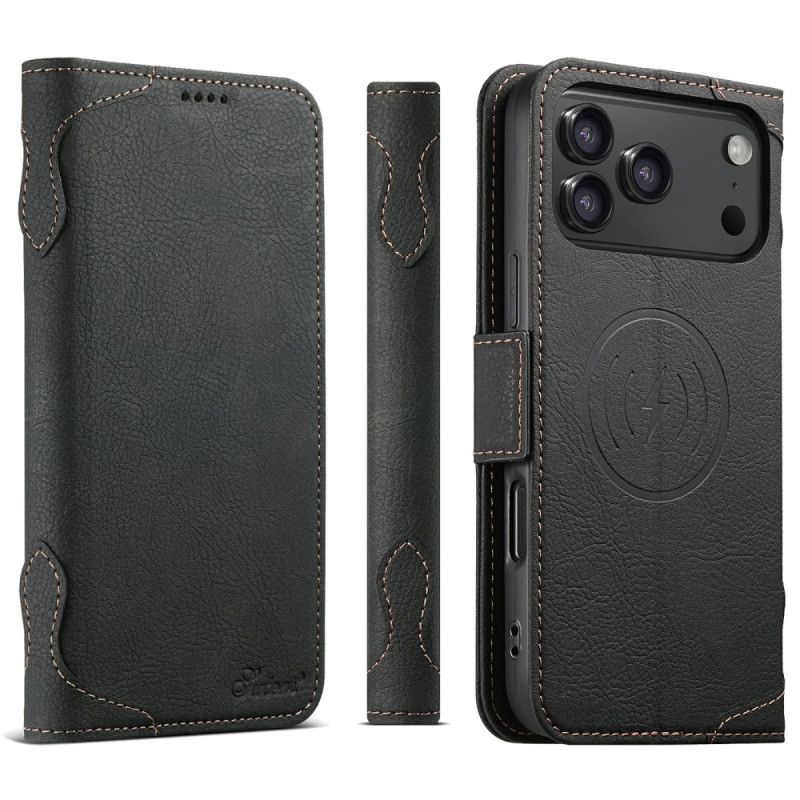 Folio Deksel Til iPhone 17 Pro Max Magsafe Premium Vintage-kompatibel