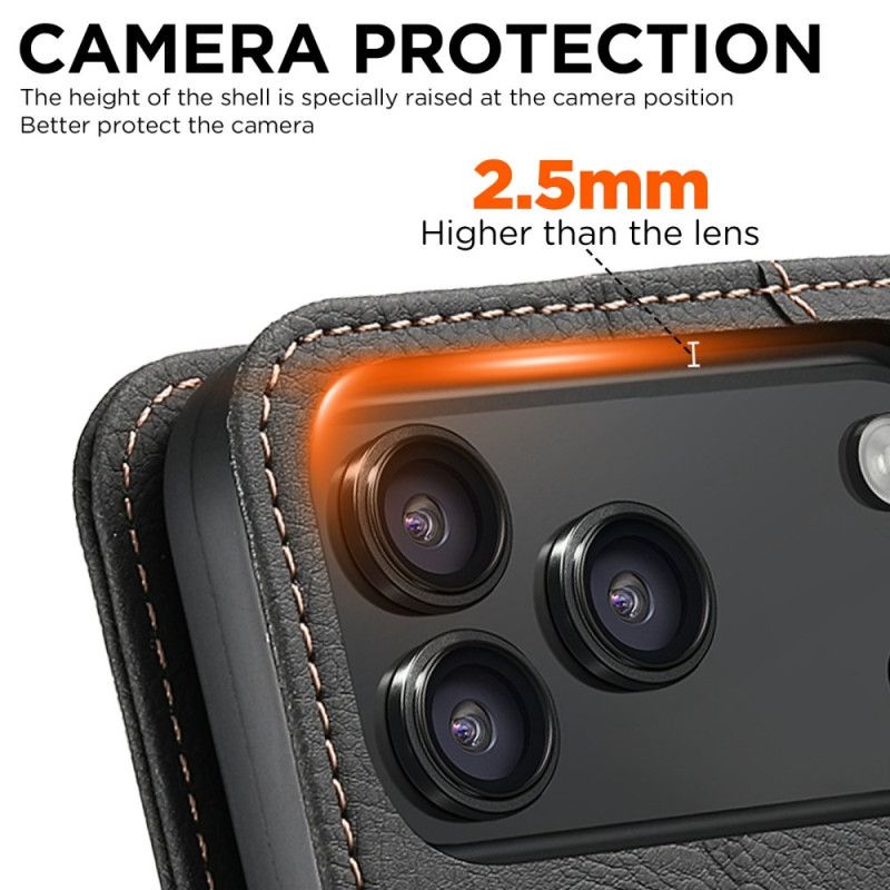 Folio Deksel Til iPhone 17 Pro Max Magsafe Premium Vintage-kompatibel