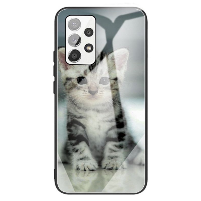 Deksel Til Samsung Galaxy A13 Kattunge Av Herdet Glass