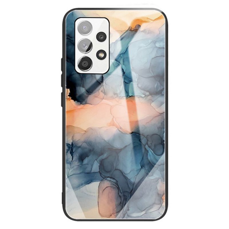 Deksel Til Samsung Galaxy A13 Marmor Herdet Glass