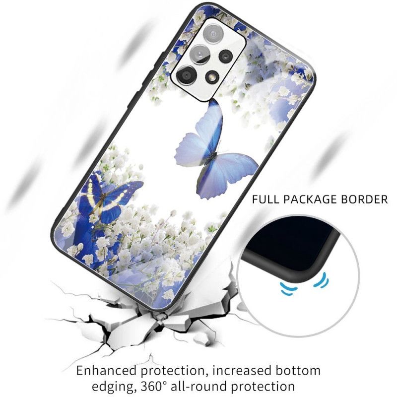 Deksel Til Samsung Galaxy A13 Sommerfugldesign I Herdet Glass