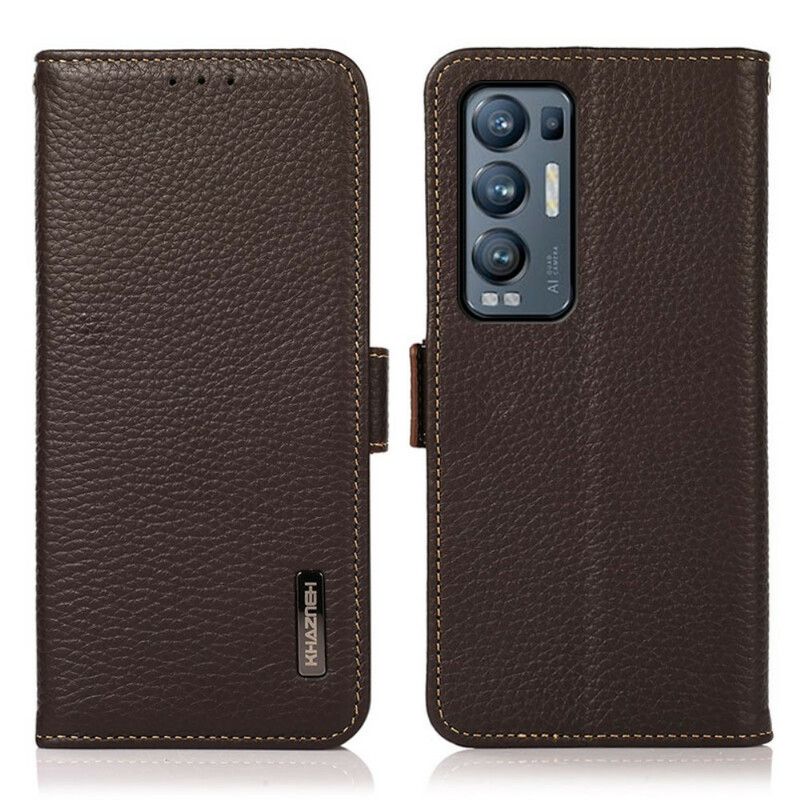 Folio Deksel Til Oppo Find X3 Neo Litchi Leather Khazneh Rfid