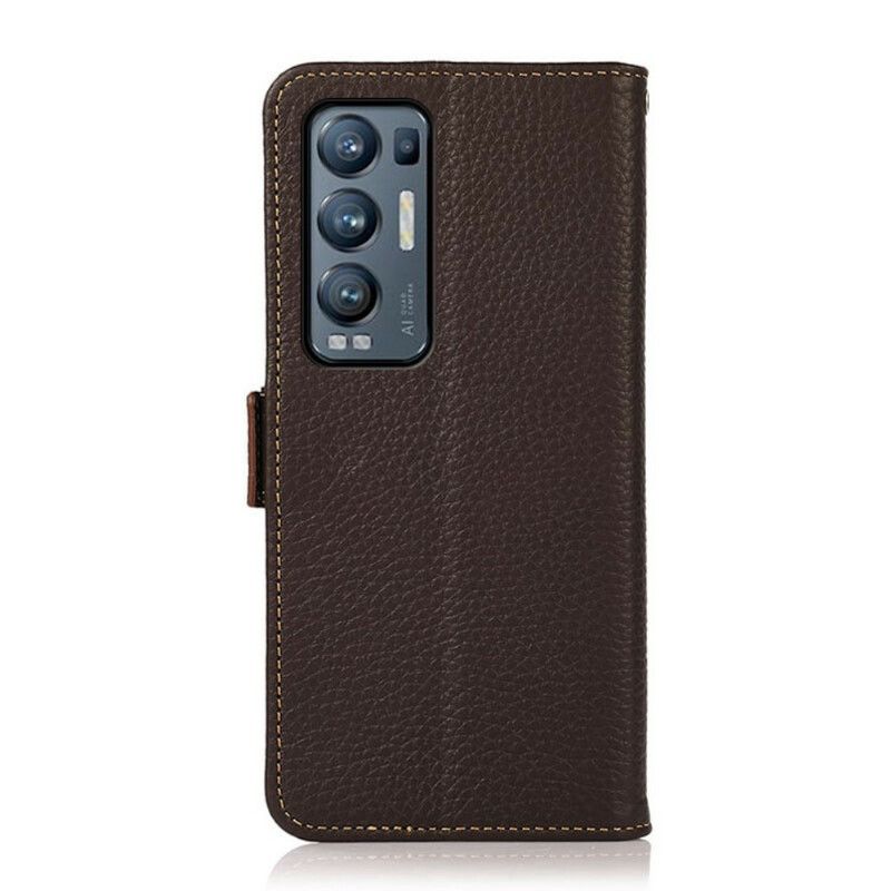 Folio Deksel Til Oppo Find X3 Neo Litchi Leather Khazneh Rfid
