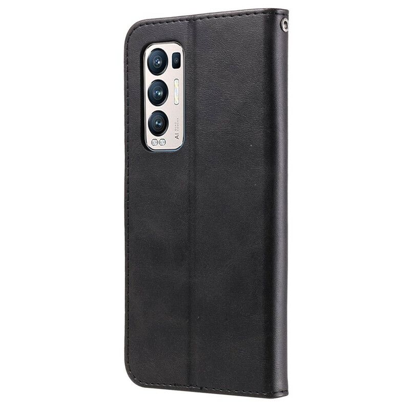 Lærdeksel Til Oppo Find X3 Neo Vintage Veske