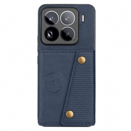 Deksel Xiaomi 15 Pro Mobildeksel Kortholder Med Læreffekt