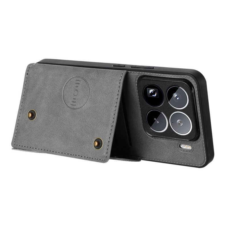 Deksel Xiaomi 15 Pro Mobildeksel Kortholder Med Læreffekt