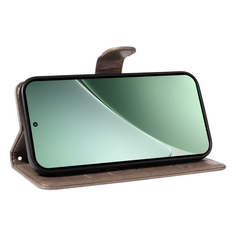 Folio Deksel Til Xiaomi 15 Pro Blomster- Og Sommerfuglmønster