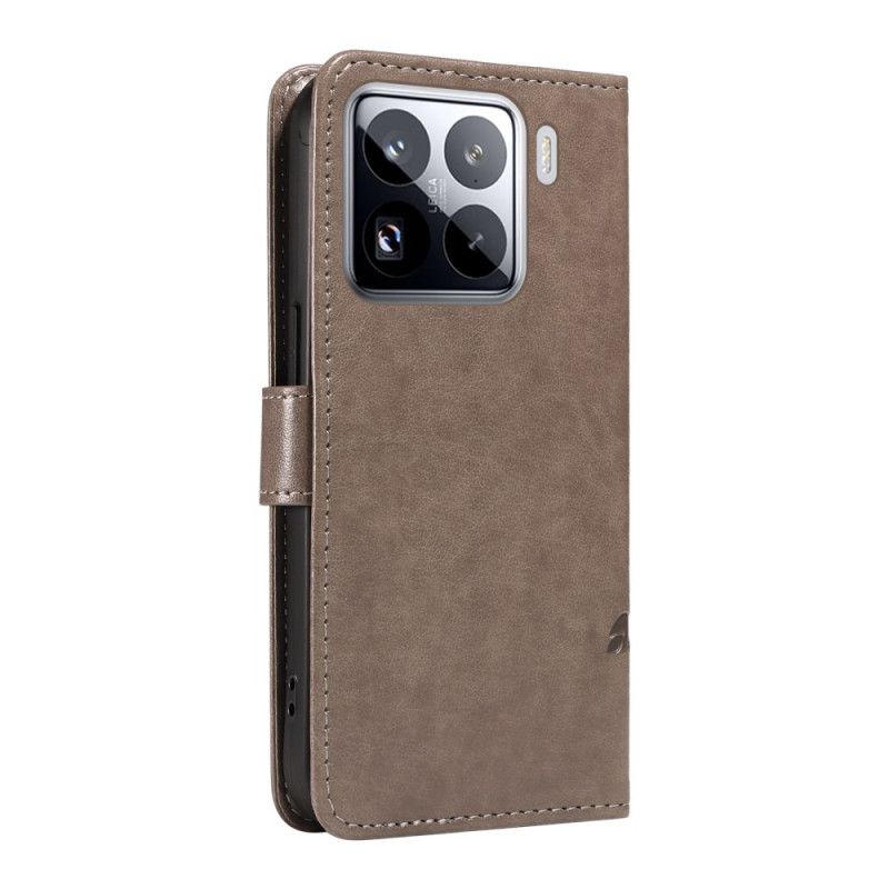 Folio Deksel Til Xiaomi 15 Pro Blomster- Og Sommerfuglmønster