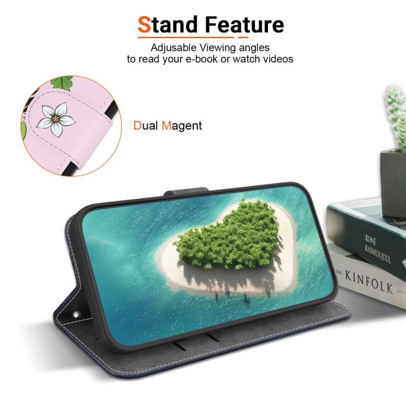 Folio Deksel Xiaomi 15 Pro 3d-liljemønster