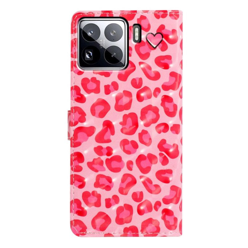 Folio Deksel Xiaomi 15 Pro 3d-rosa Leopardmønster