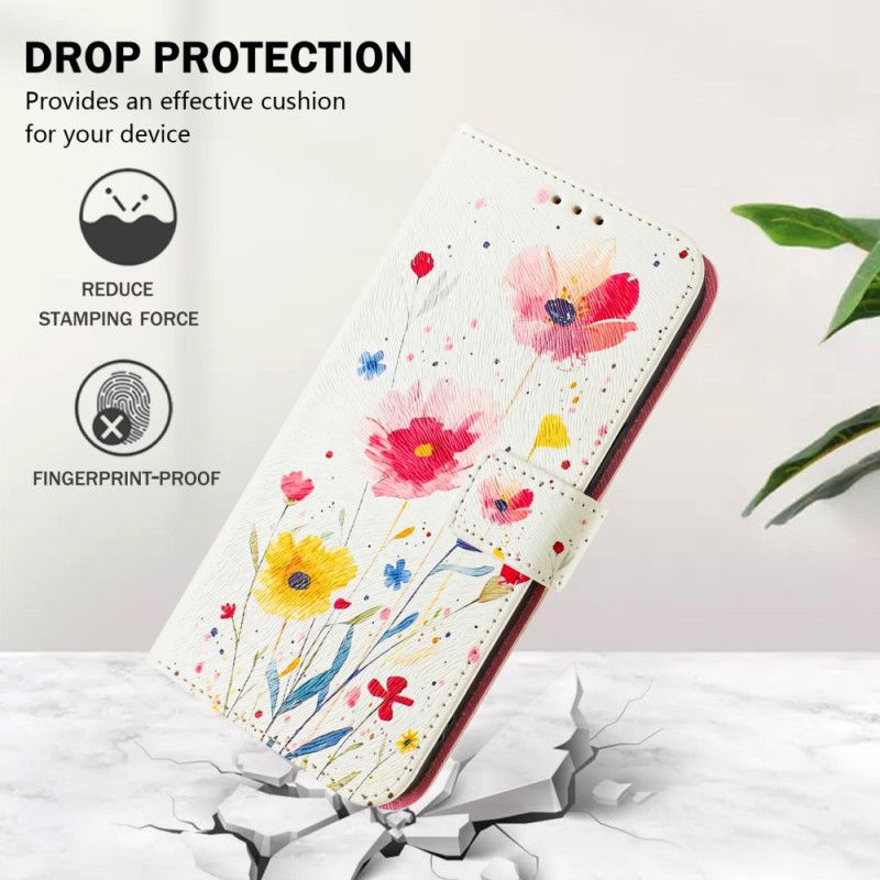 Folio Deksel Xiaomi 15 Pro Blomstermønster