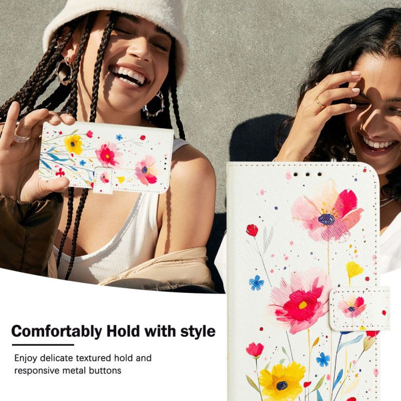 Folio Deksel Xiaomi 15 Pro Blomstermønster