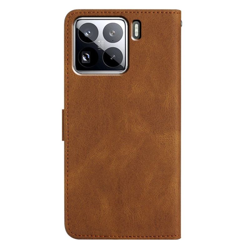 Folio Deksel Xiaomi 15 Pro Linjer Og Striper Med Stropp Beskyttelse Deksel