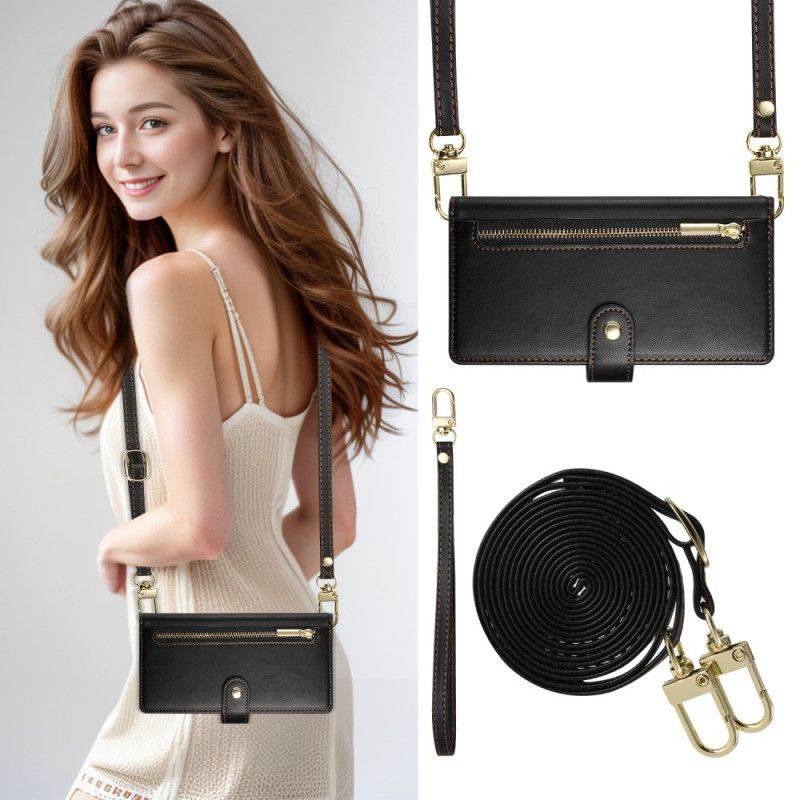 Folio Deksel Xiaomi 15 Pro Lommebok Med Stropp Og Skulderstropp