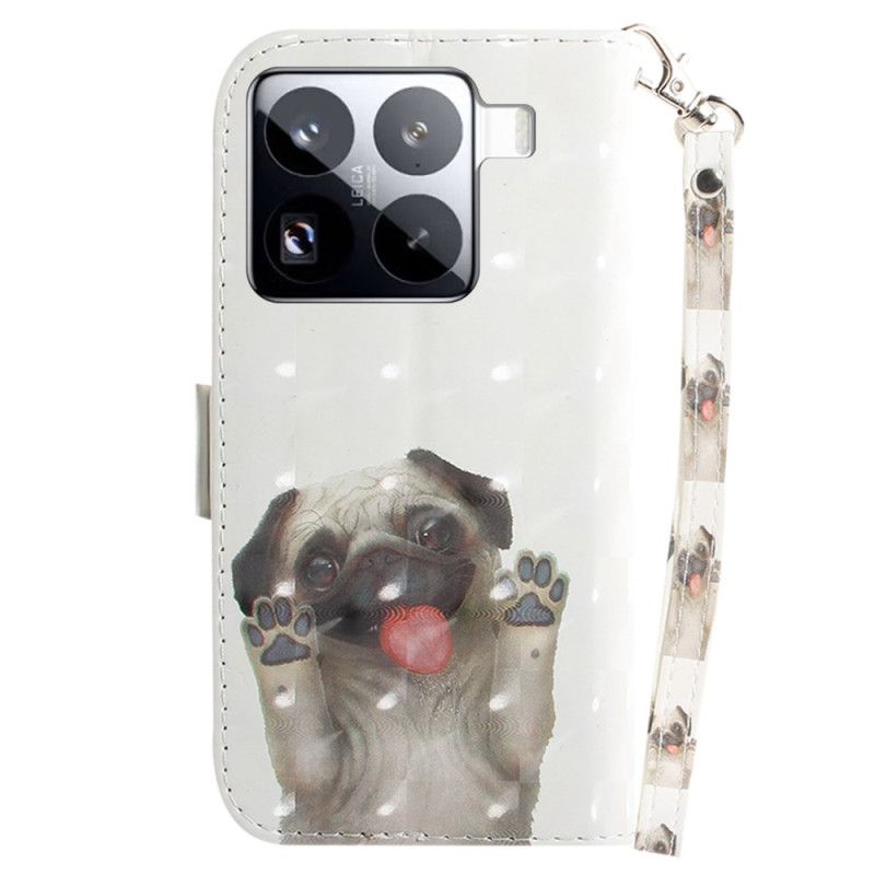 Folio Deksel Xiaomi 15 Pro Mopsmønsterreim Beskyttelse Deksel