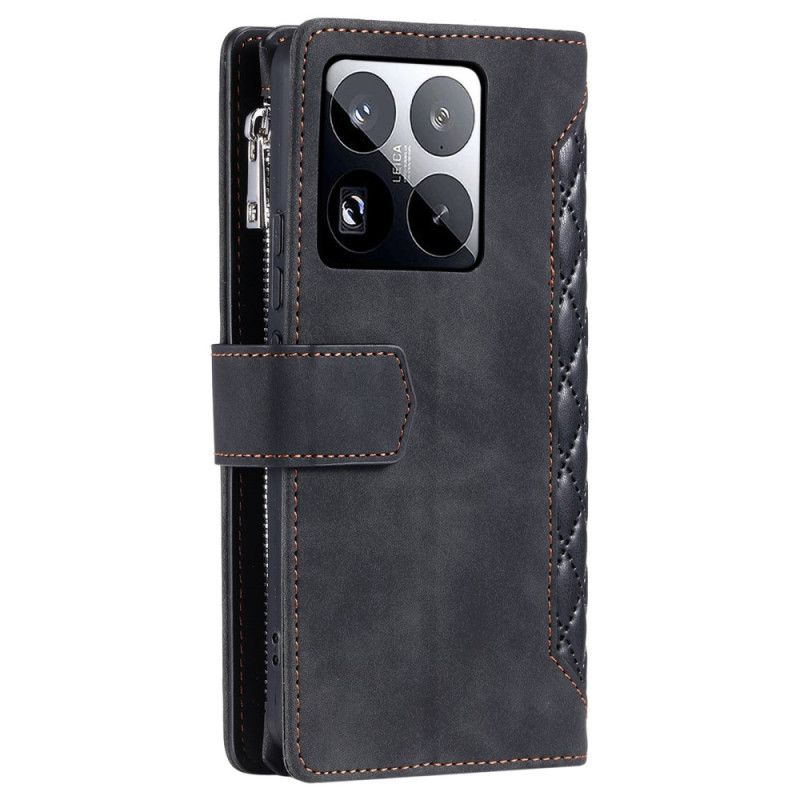 Folio Deksel Xiaomi 15 Pro Multifunksjonell Quiltet Lommebok
