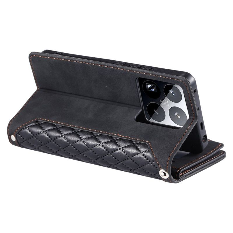 Folio Deksel Xiaomi 15 Pro Multifunksjonell Quiltet Lommebok