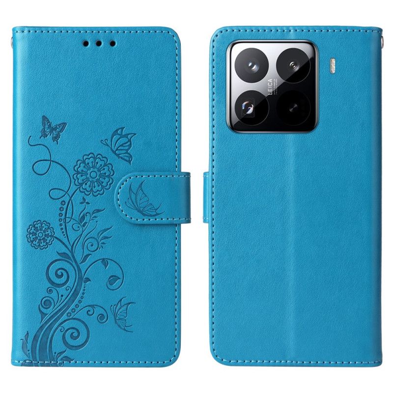 Folio Deksel Xiaomi 15 Pro Sommerfugler Og Blomster