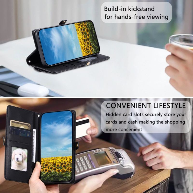 Lærdeksel Folio Deksel Xiaomi 15 Pro Clutch-stil Med Reim Og Skulderrem