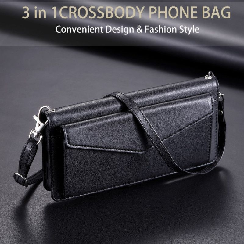 Lærdeksel Folio Deksel Xiaomi 15 Pro Clutch-stil Med Reim Og Skulderrem