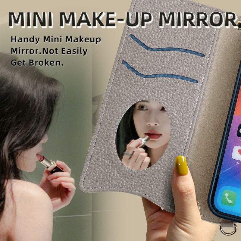 Lærdeksel Folio Deksel Xiaomi 15 Pro Mobildeksel Lommebok Og Kjede