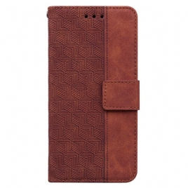 Lærdeksel Folio Deksel Xiaomi 15 Pro Mobildeksel Vevd Mønster