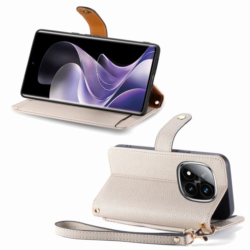 Lærdeksel Folio Deksel Poco X7 5g Mobildeksel Rfid-blokkerende Hjertemønster