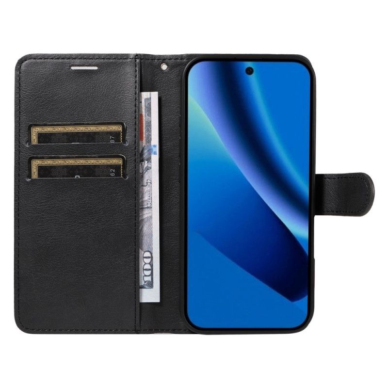 Folio Deksel Google Pixel 10a Ensfarget Skinneffekt Beskyttelse Deksel