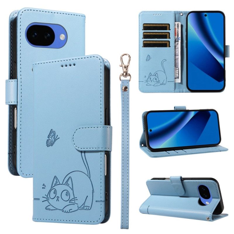 Folio Deksel Google Pixel 10a Kattemønster Og Stropper Beskyttelse Deksel