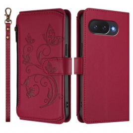 Folio Deksel Google Pixel 10a Lommebok Med Blomsterdesign