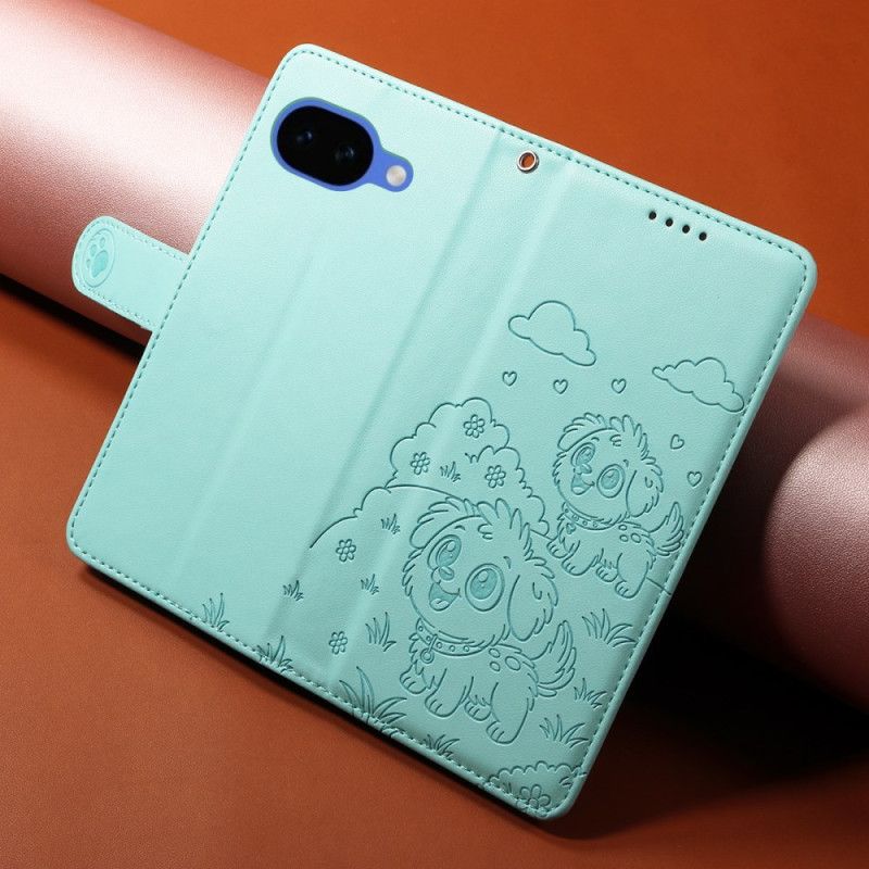 Folio Deksel Google Pixel 10a Rfid-beskyttelse Og Hundemønster Beskyttelse Deksel