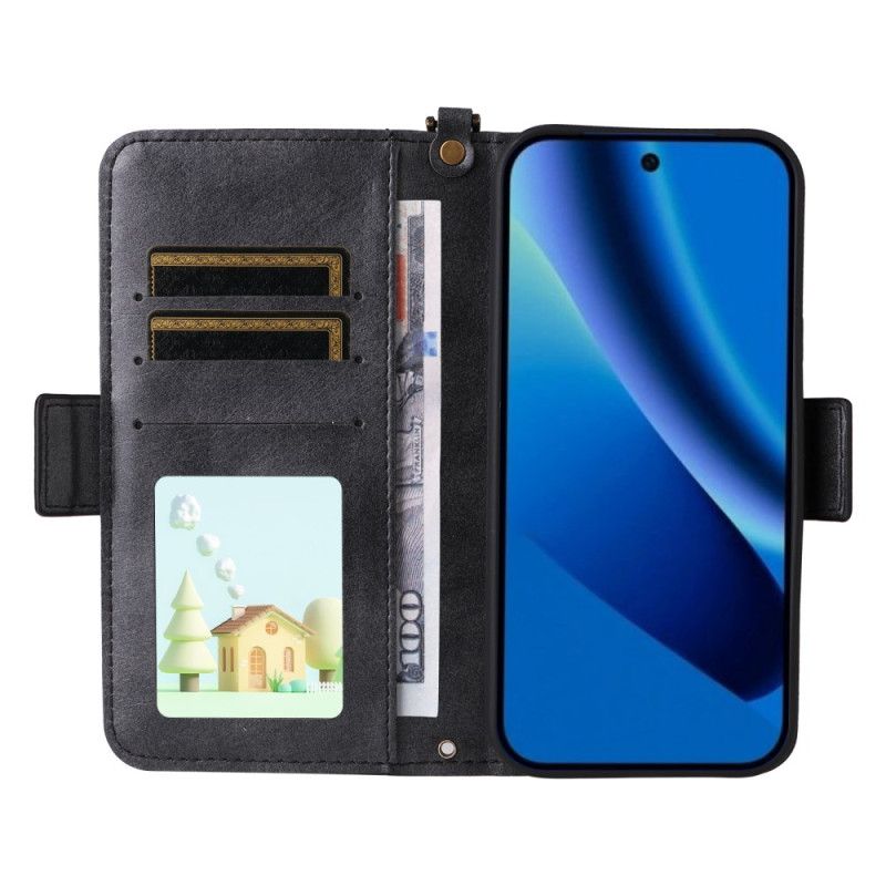 Folio Deksel Google Pixel 10a Vintage Lommebok Og Skulderstropp