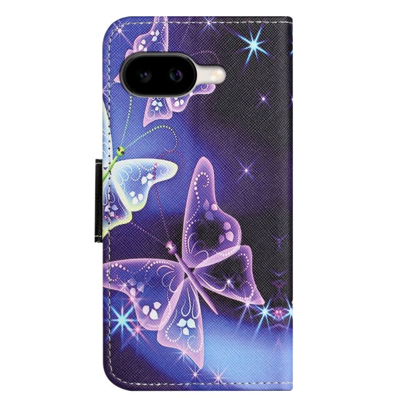 Lærdeksel Folio Deksel Google Pixel 10a Glitrende Sommerfugler