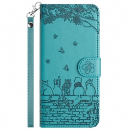 Lærdeksel Folio Deksel Google Pixel 10a Mobildeksel Kattemønster