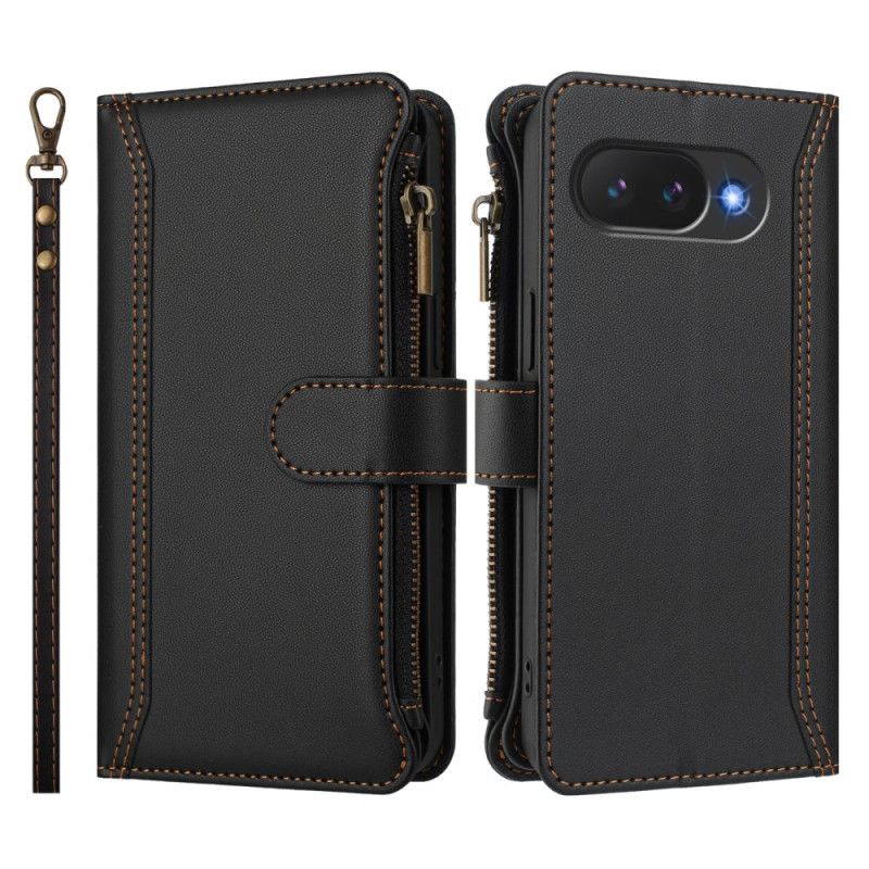 Lærdeksel Folio Deksel Google Pixel 10a Mobildeksel Lommebok Med 9 Kortspor